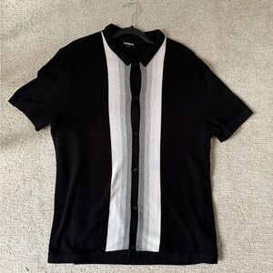 Express Black and Gray Casual Button Down Shirt